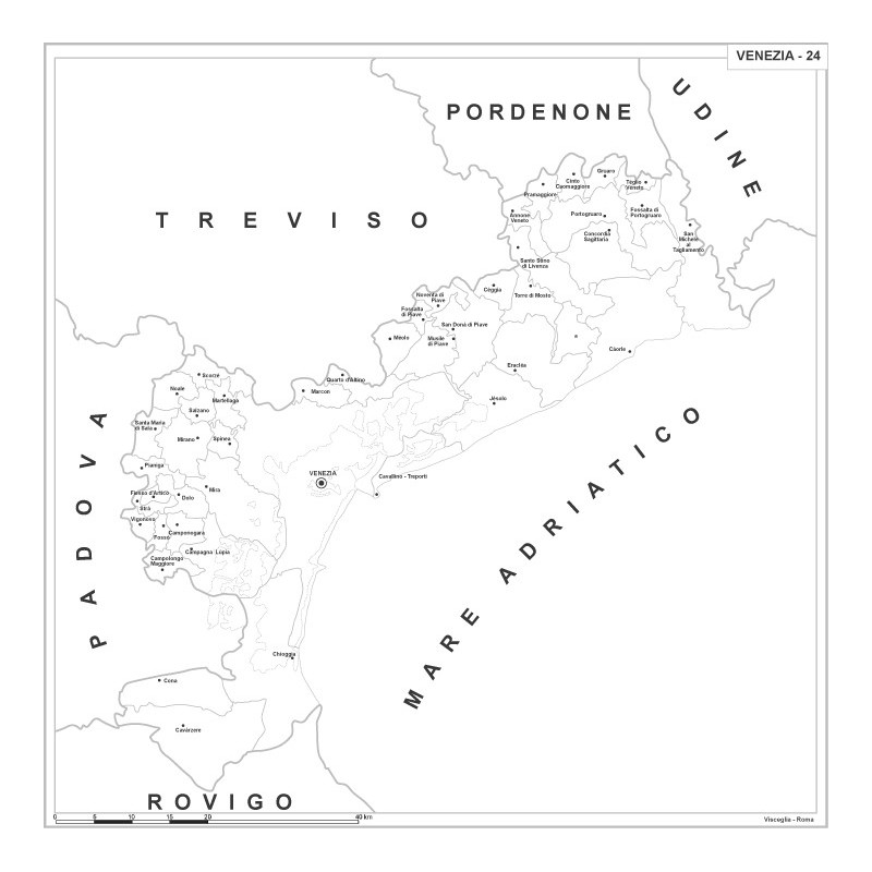 Carta della provincia di Venezia