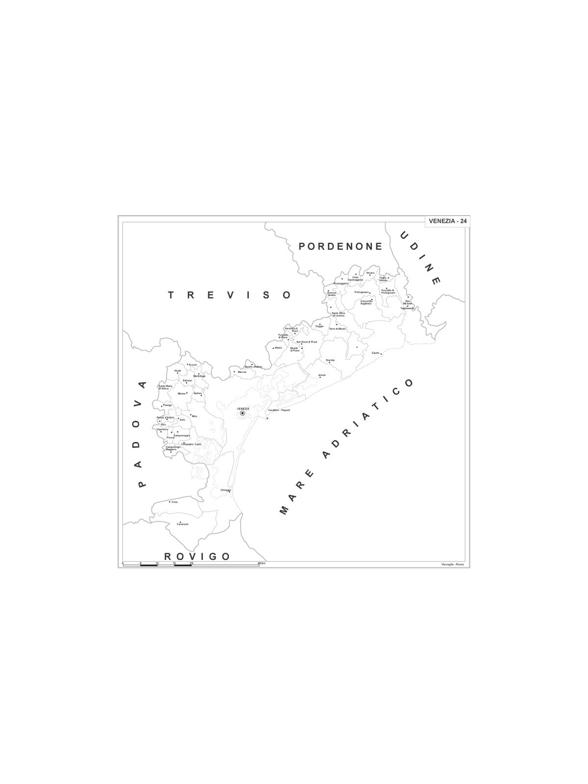 Carta della provincia di Venezia