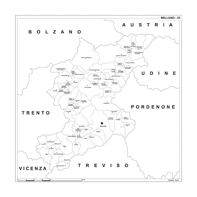 Map of Abruzzo with postal codes