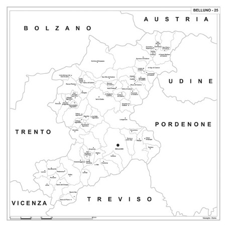 Carta della provincia di Belluno
