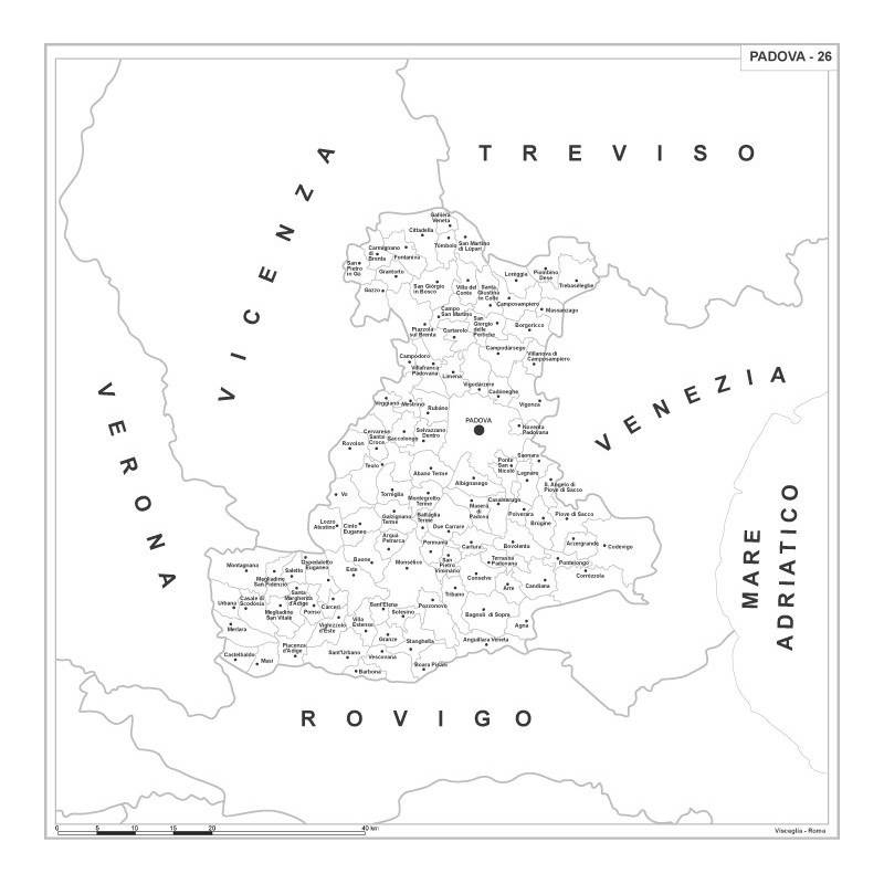 Map of Abruzzo with postal codes