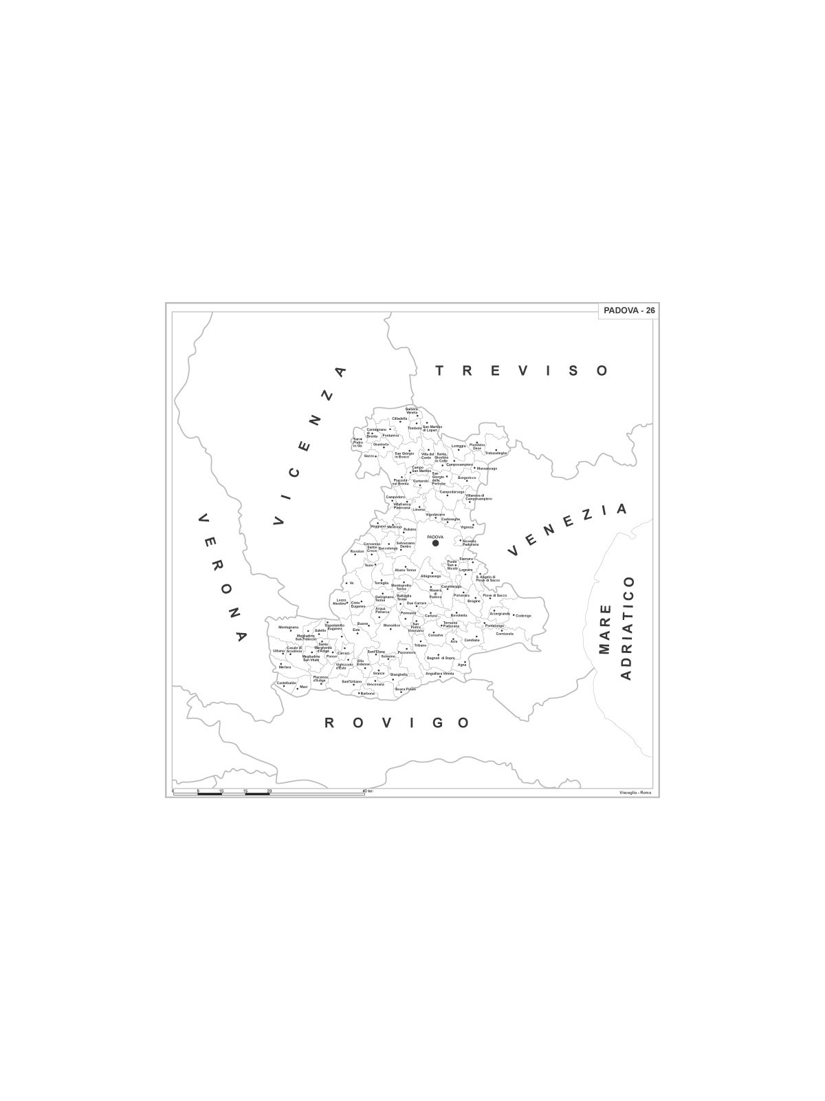 Map of Abruzzo with postal codes