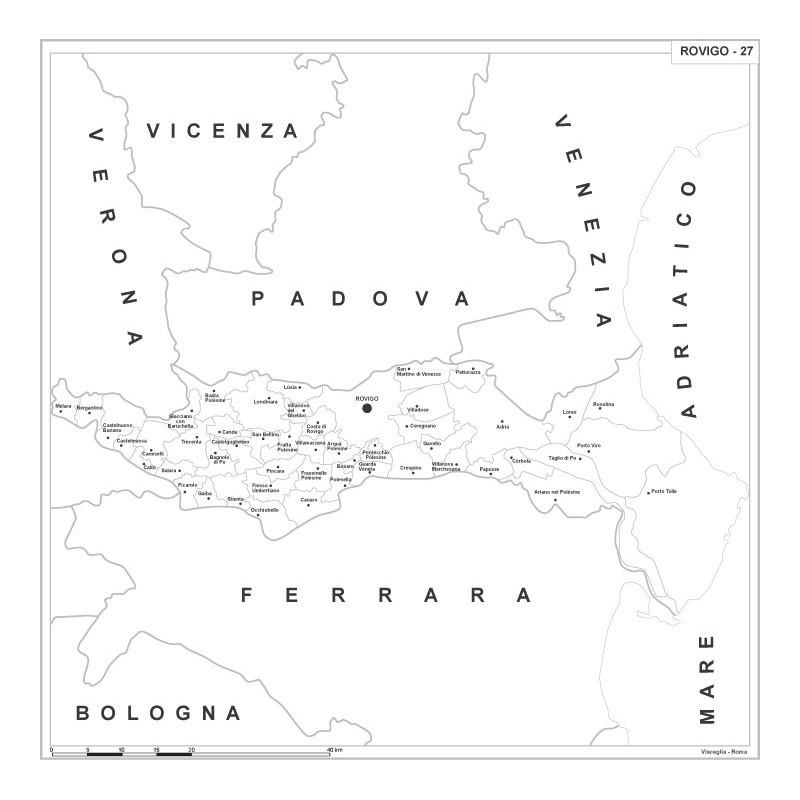 Map of Abruzzo with postal codes