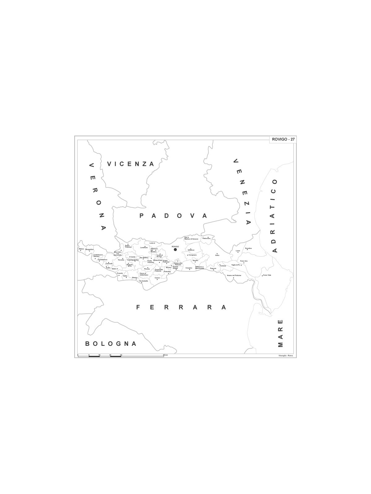 Carta della provincia di Rovigo