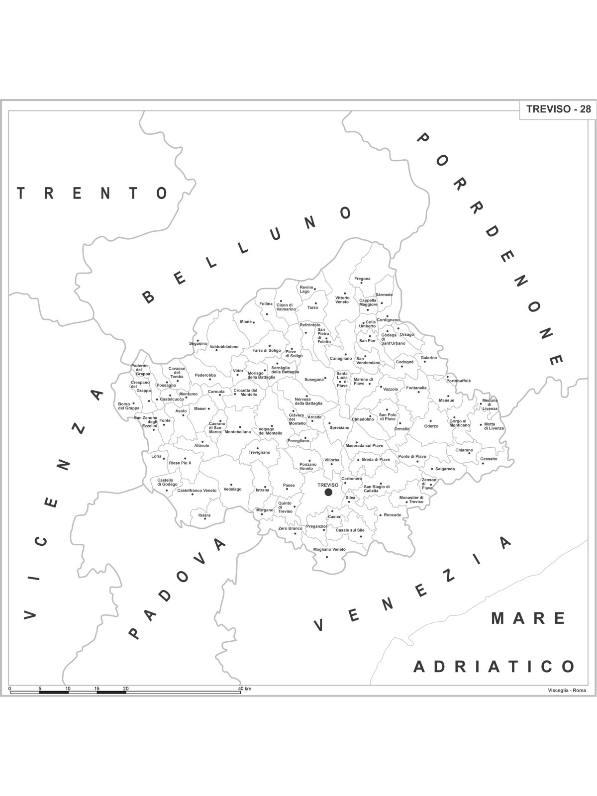Carta della provincia di Treviso