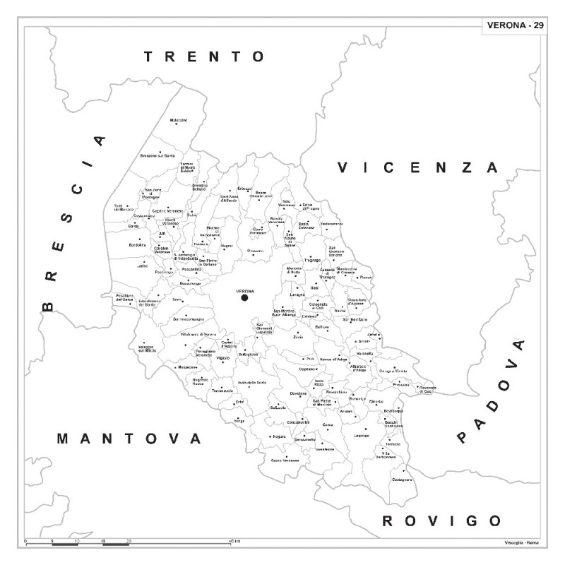 Map of Abruzzo with postal codes