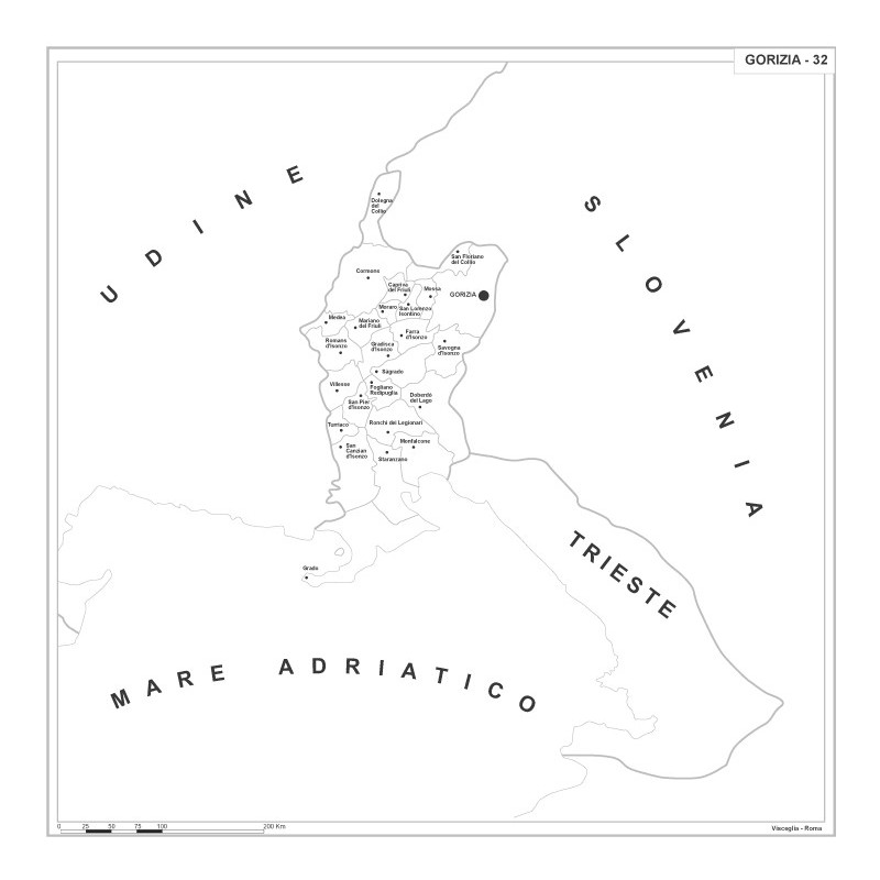 Map of Abruzzo with postal codes