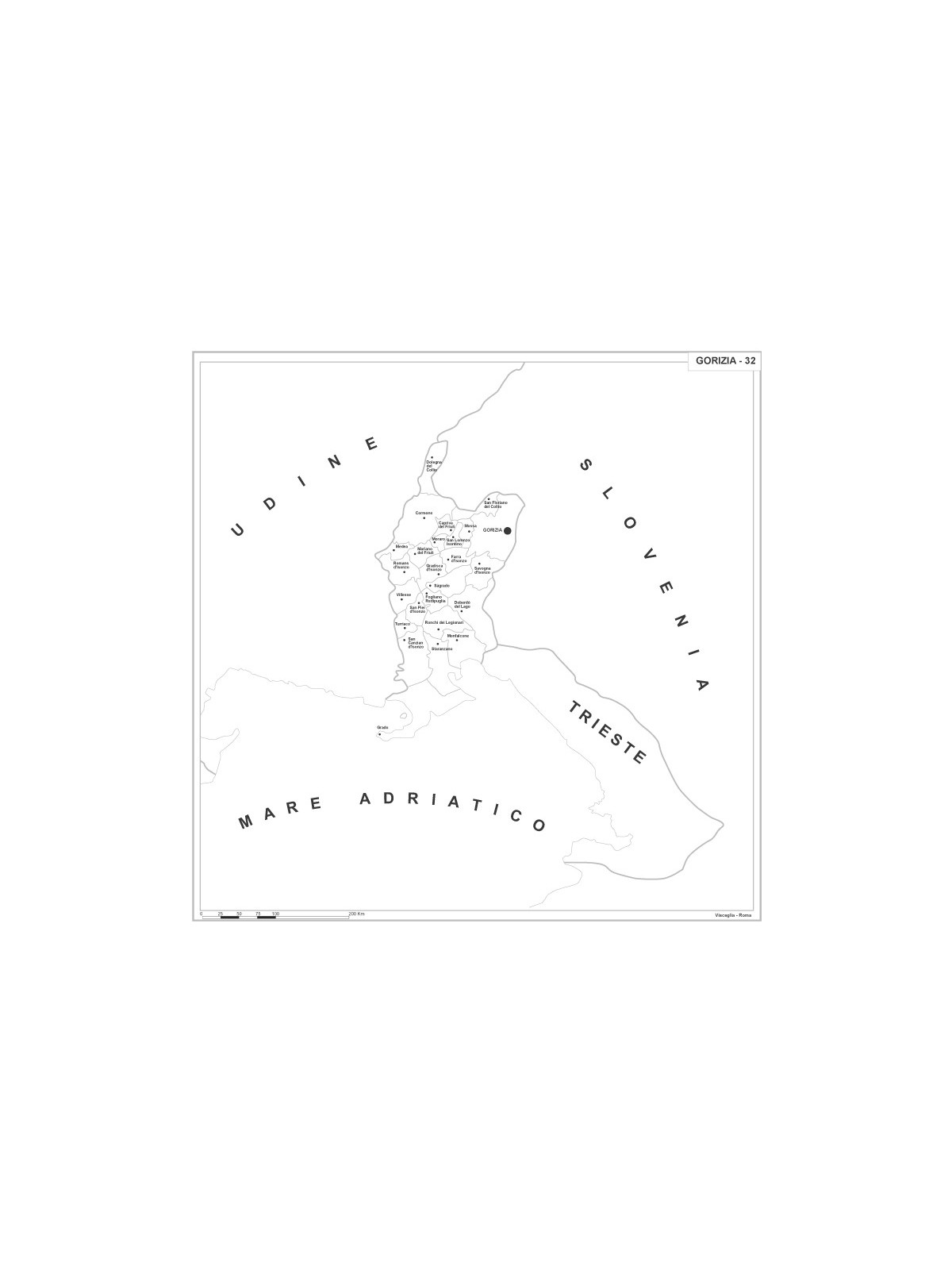 Map of Abruzzo with postal codes
