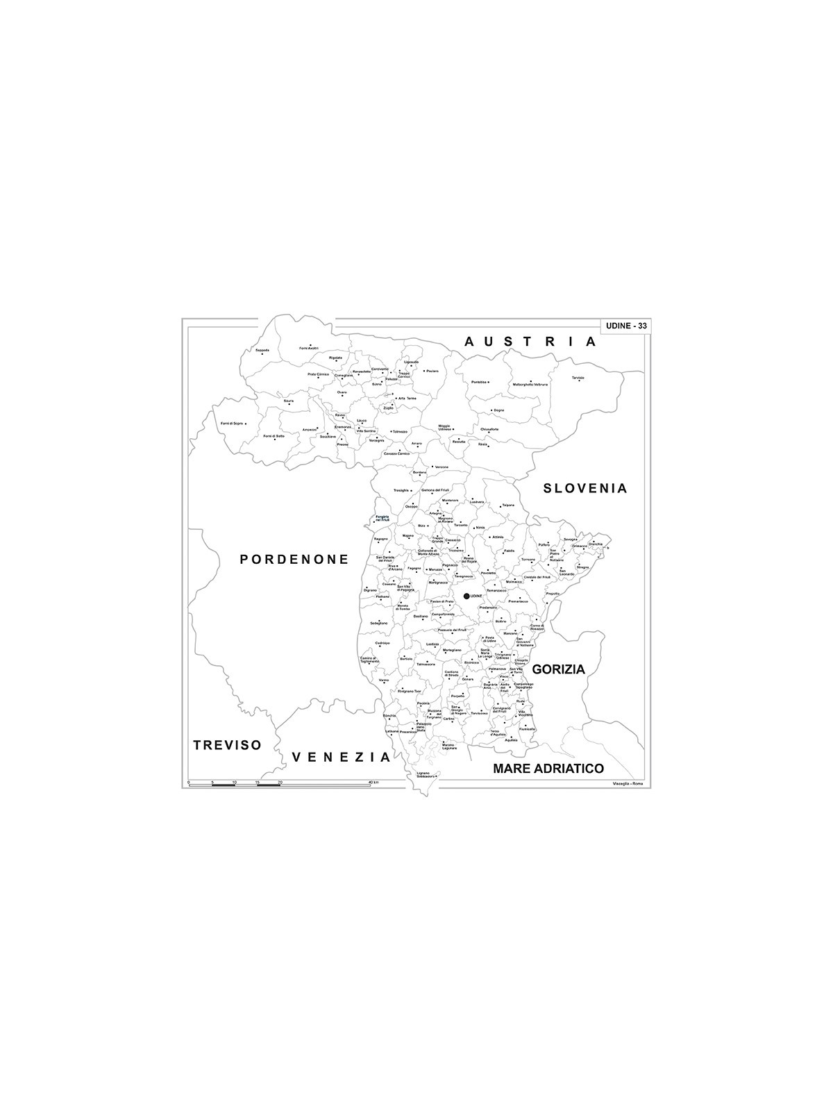 Carta della provincia di Udine