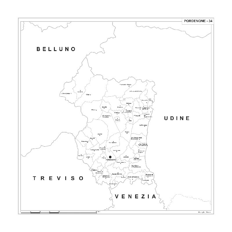 Carta della provincia di Pordenone