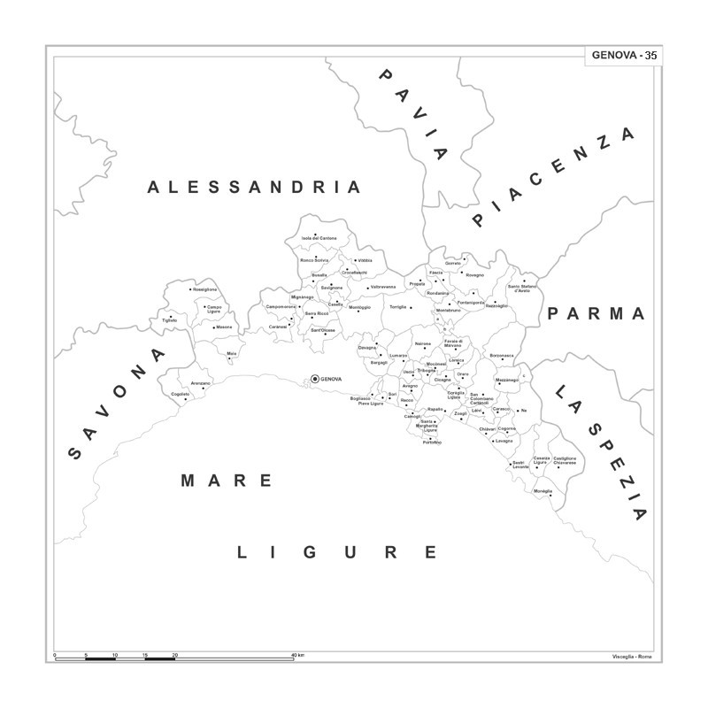 Map of Abruzzo with postal codes