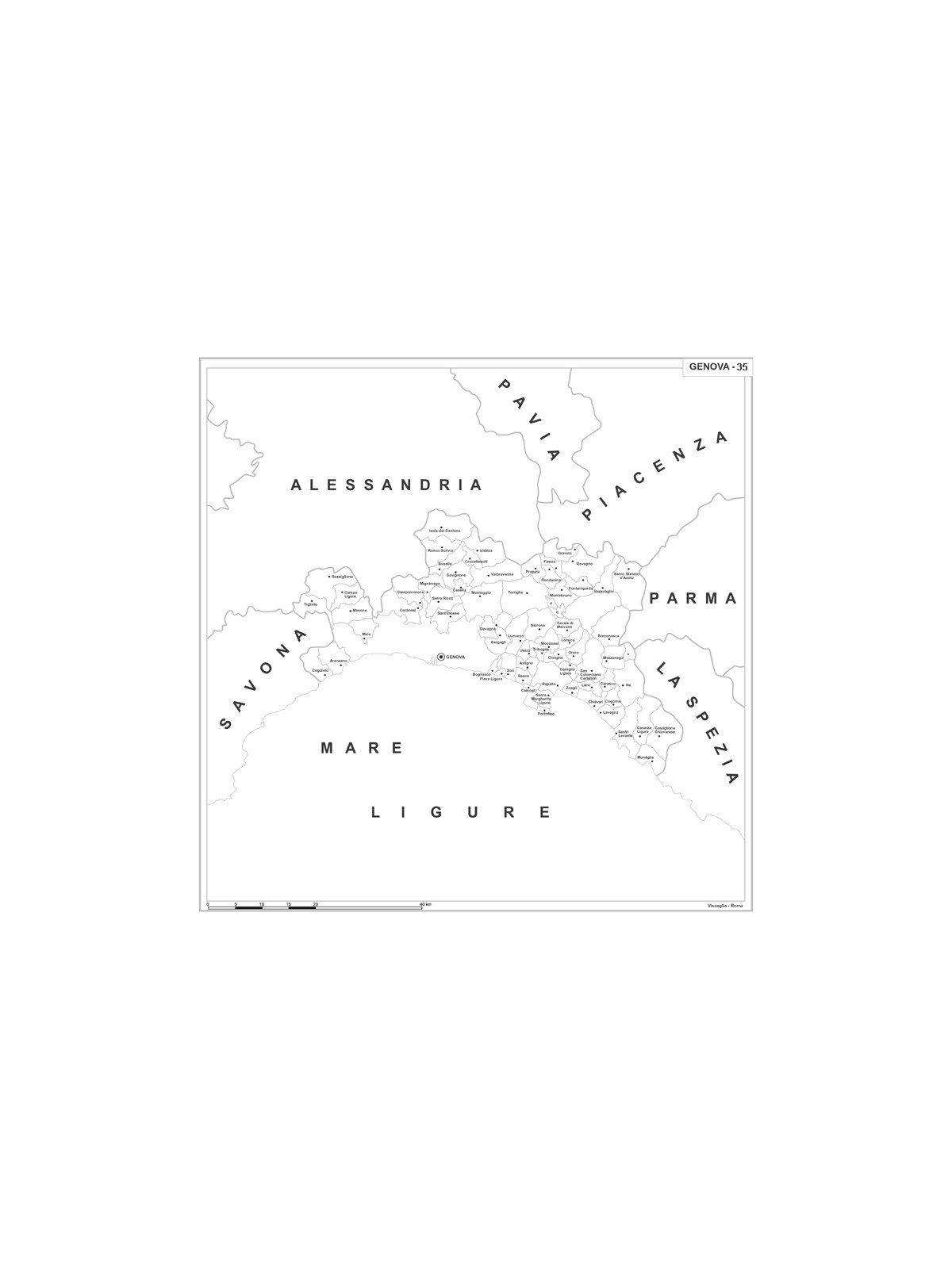 Map of Abruzzo with postal codes