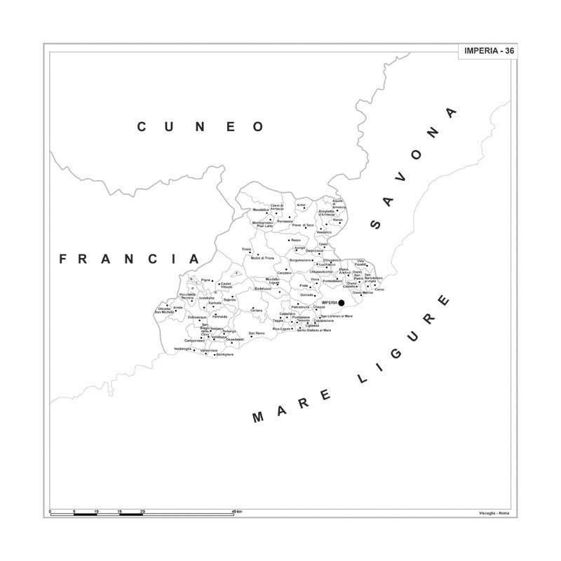 Map of Abruzzo with postal codes