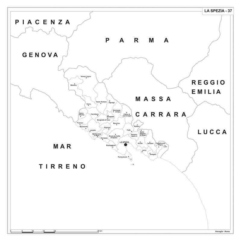 Carta della provincia di La Spezia