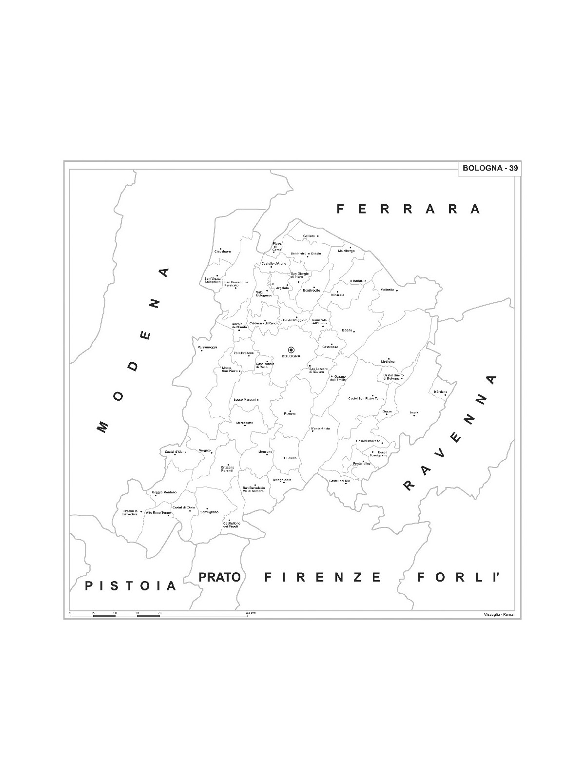 Map of Abruzzo with postal codes