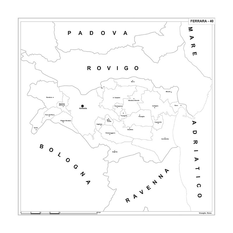 Map of Abruzzo with postal codes