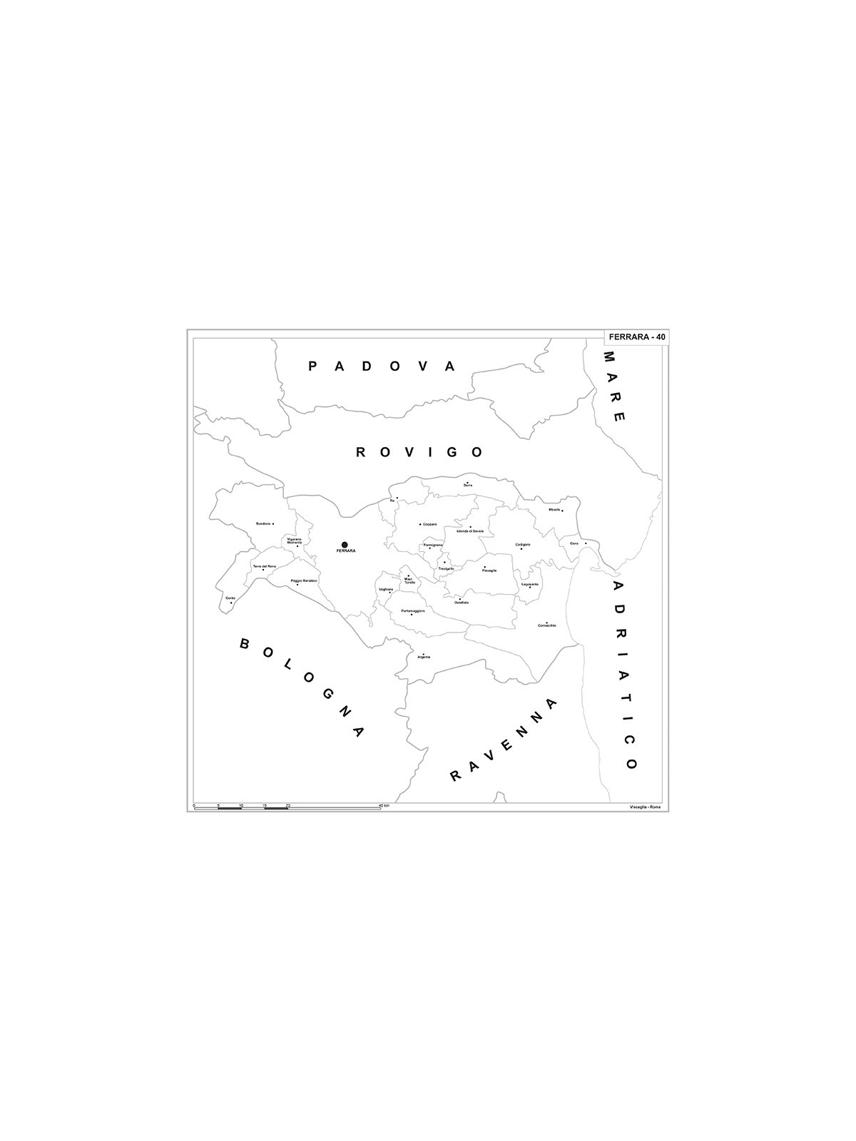 Map of Abruzzo with postal codes