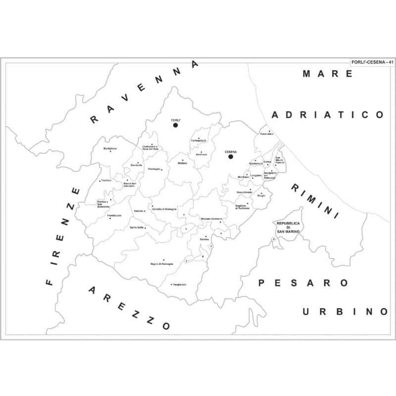 Map of Abruzzo with postal codes