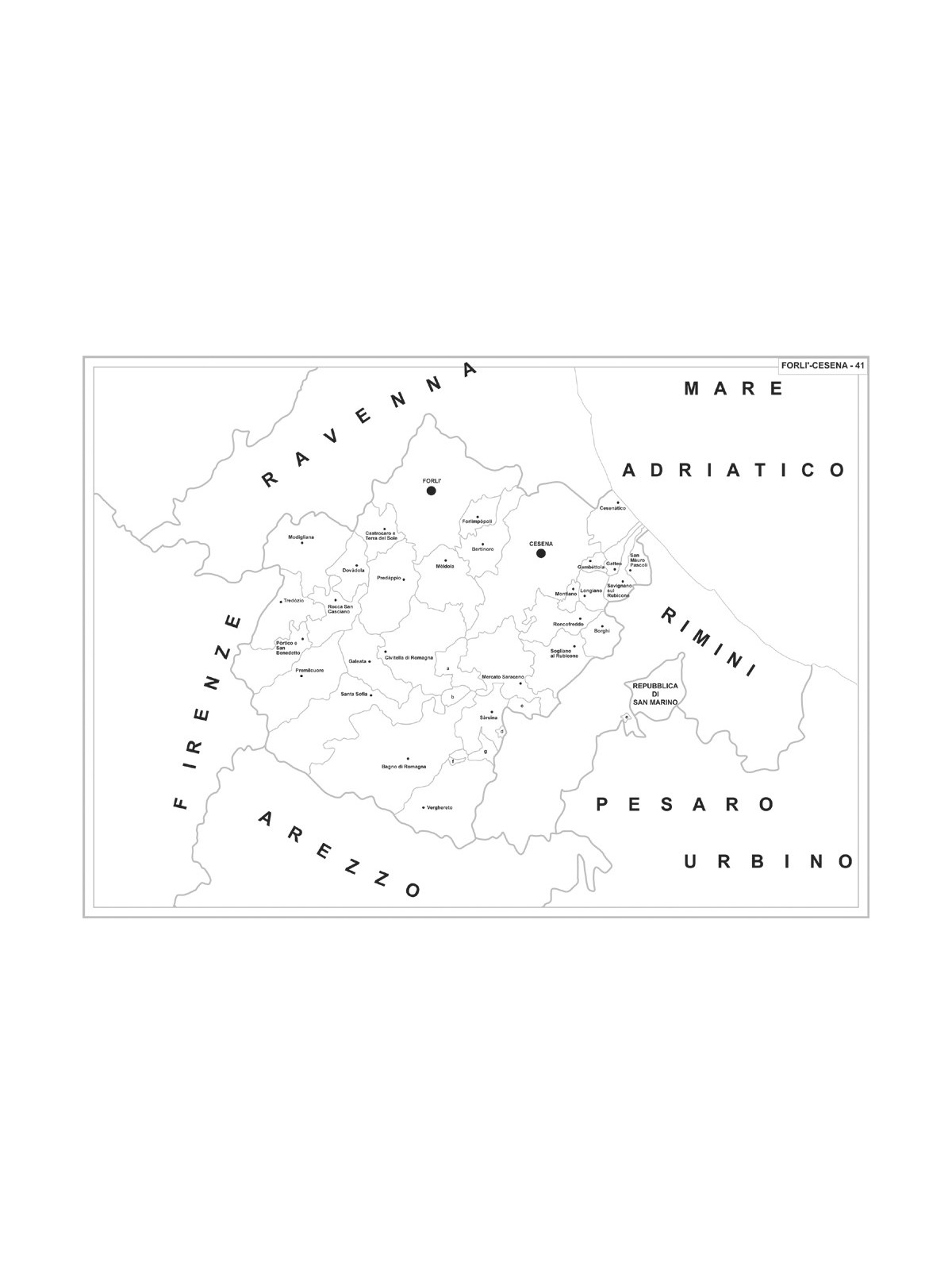 Map of Abruzzo with postal codes