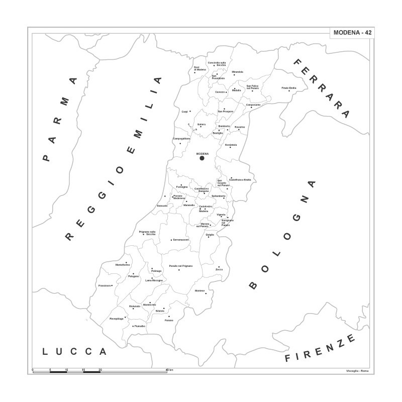 Map of Abruzzo with postal codes