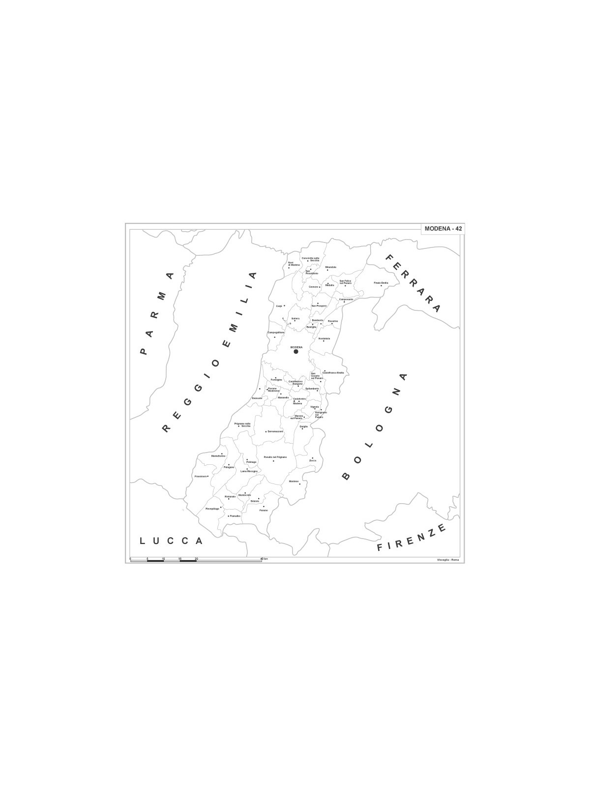 Map of Abruzzo with postal codes