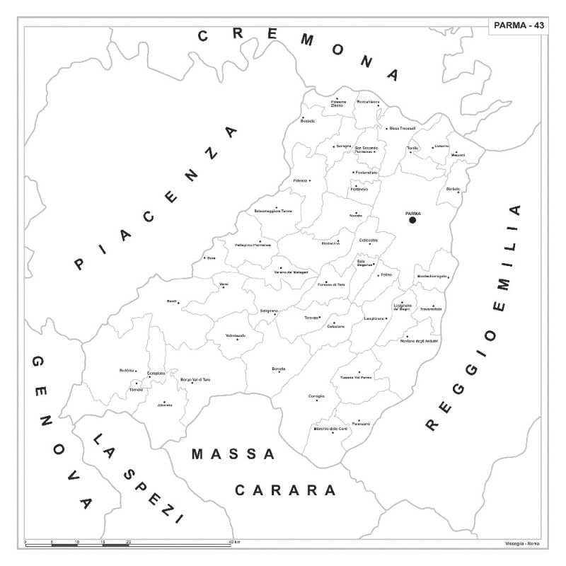 Map of Abruzzo with postal codes