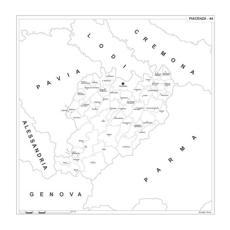 Map of Abruzzo with postal codes