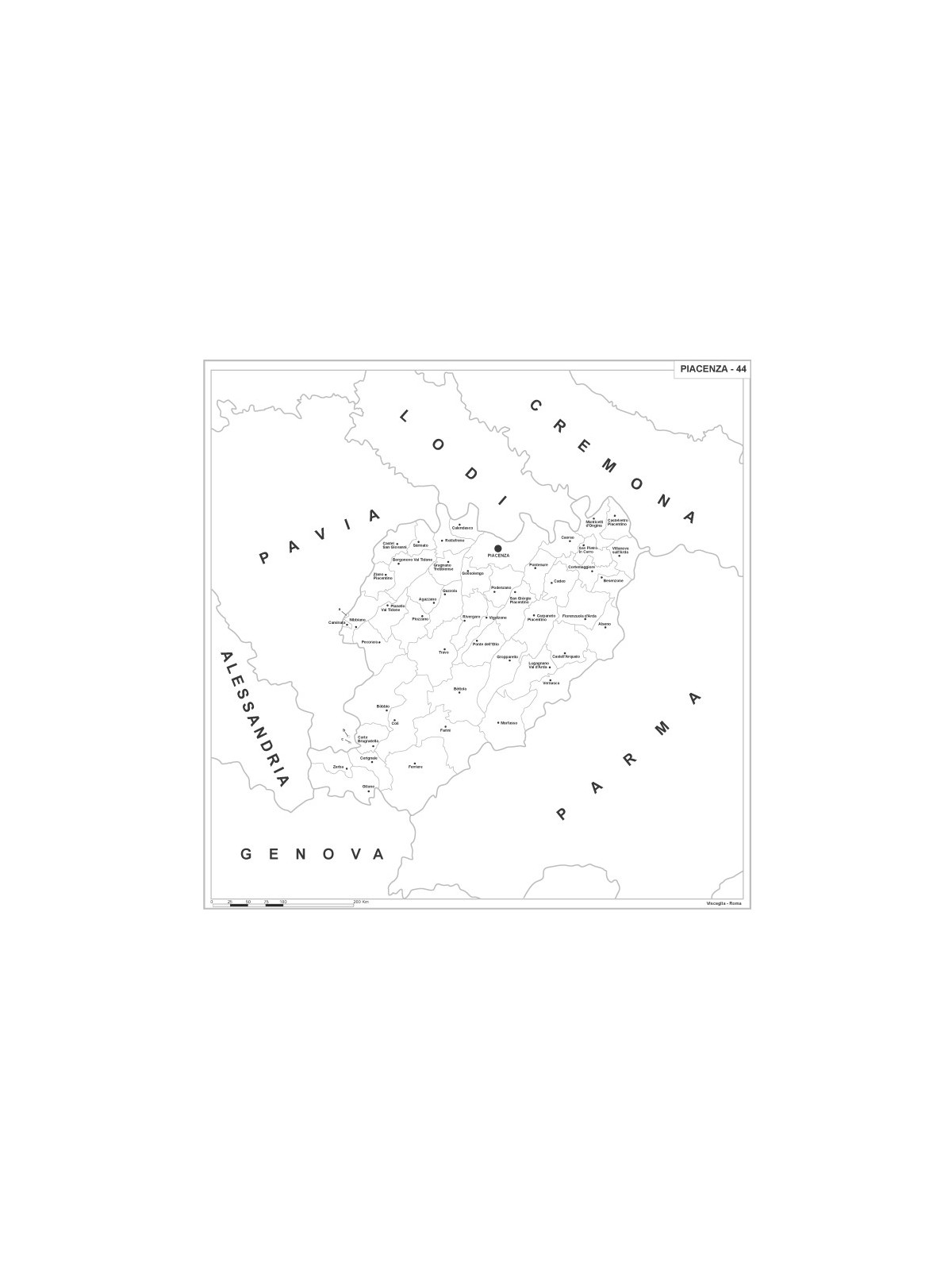 Map of Abruzzo with postal codes