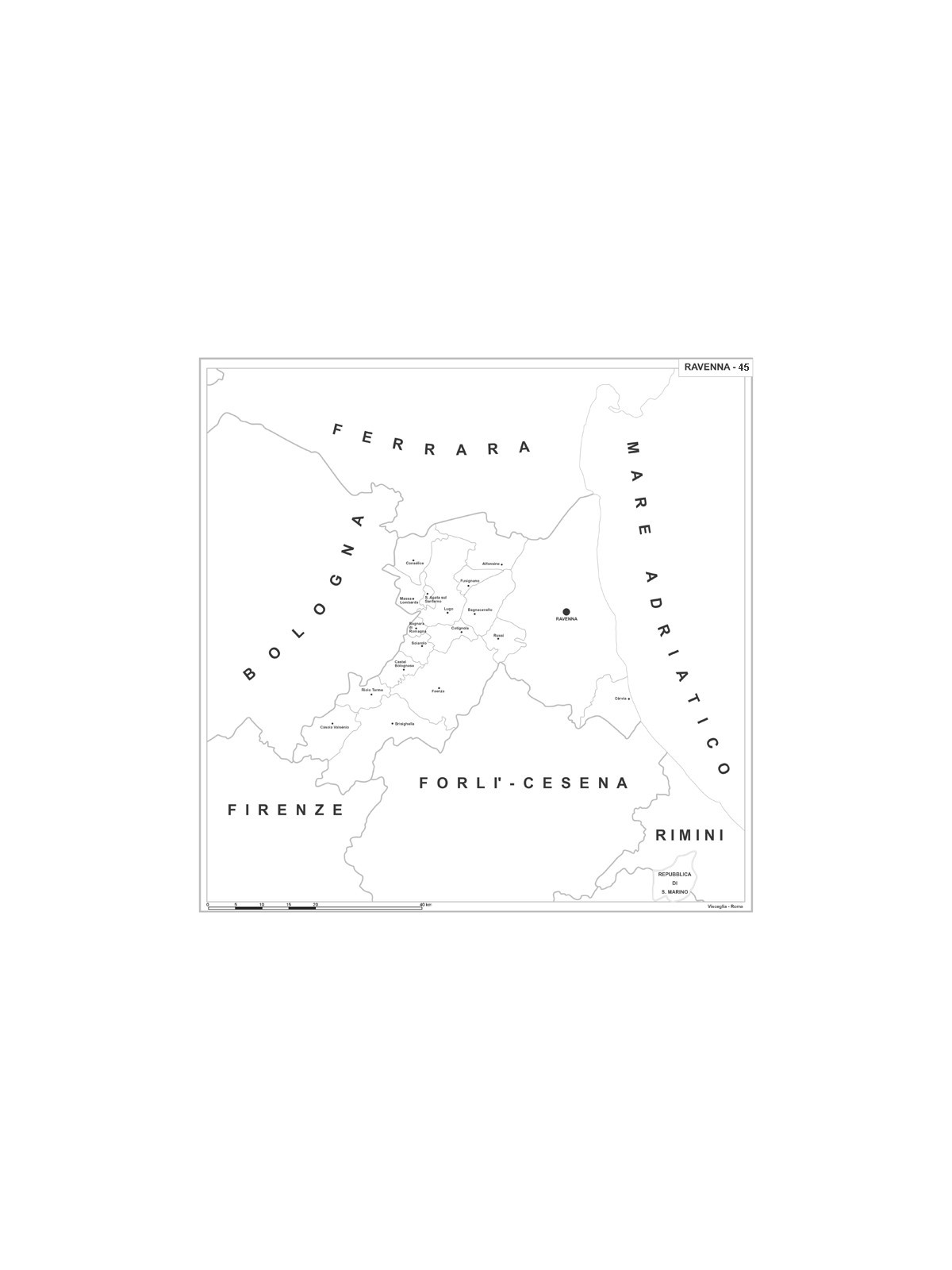 Map of Abruzzo with postal codes