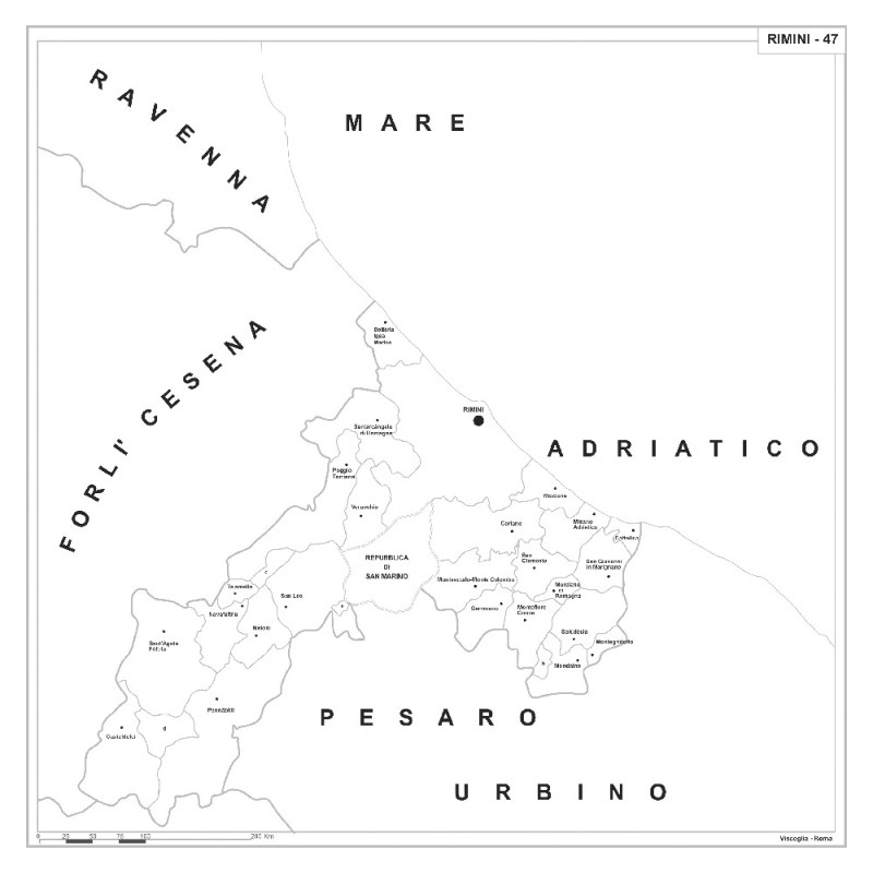 Carta della provincia di Rimini