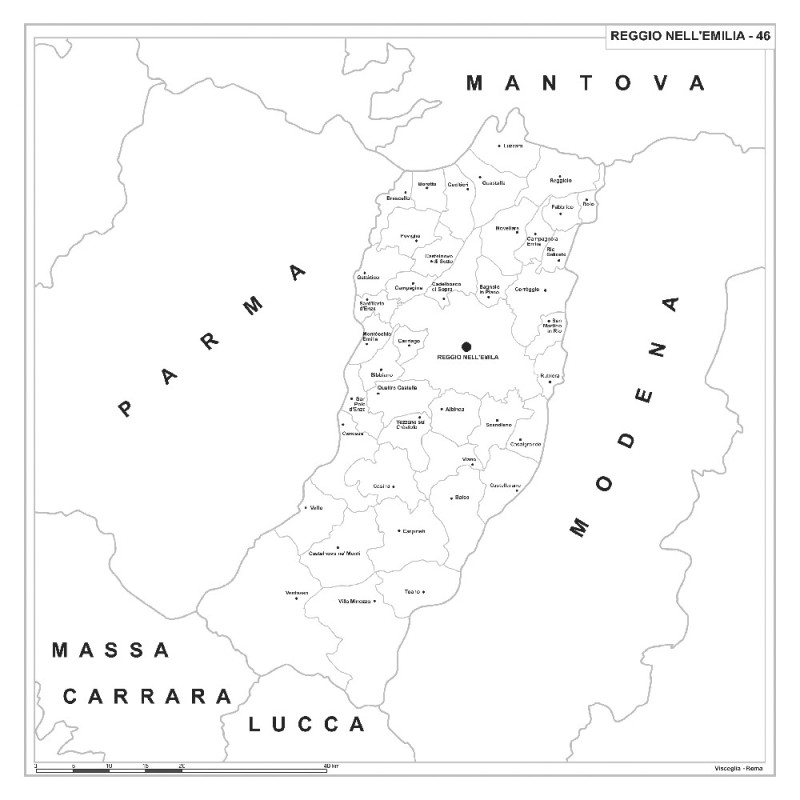 Carta della provincia di Reggio Emilia