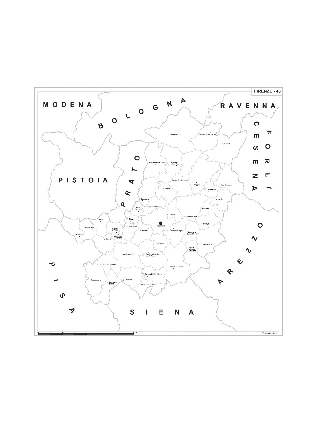 Map of Abruzzo with postal codes