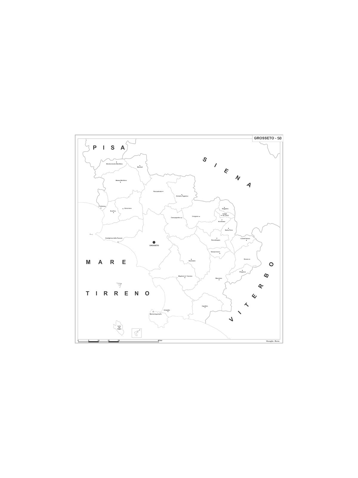 Map of Abruzzo with postal codes