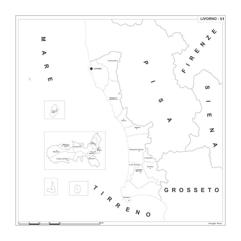 Map of Abruzzo with postal codes