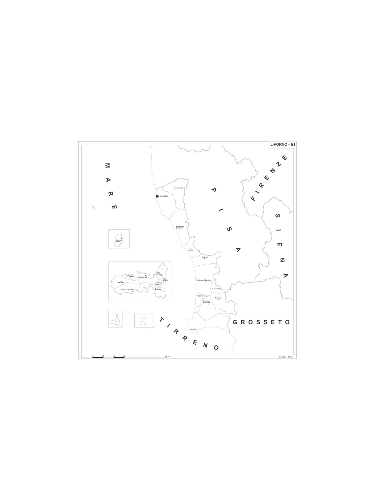 Map of Abruzzo with postal codes