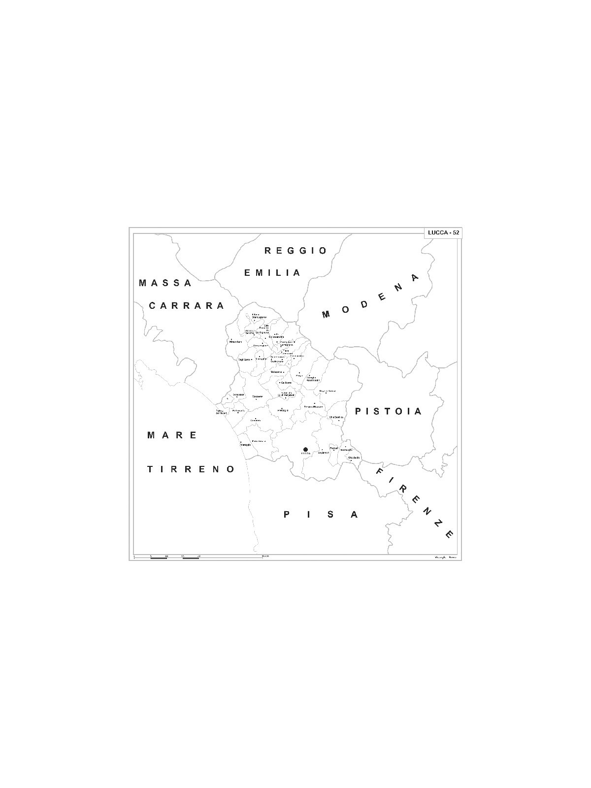 Map of Abruzzo with postal codes