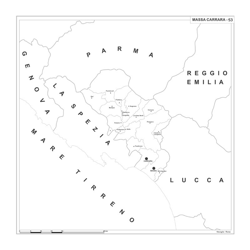 Map of Abruzzo with postal codes
