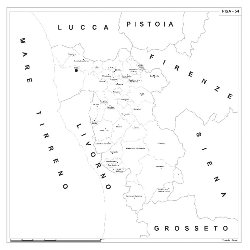 Carta della provincia di Pisa