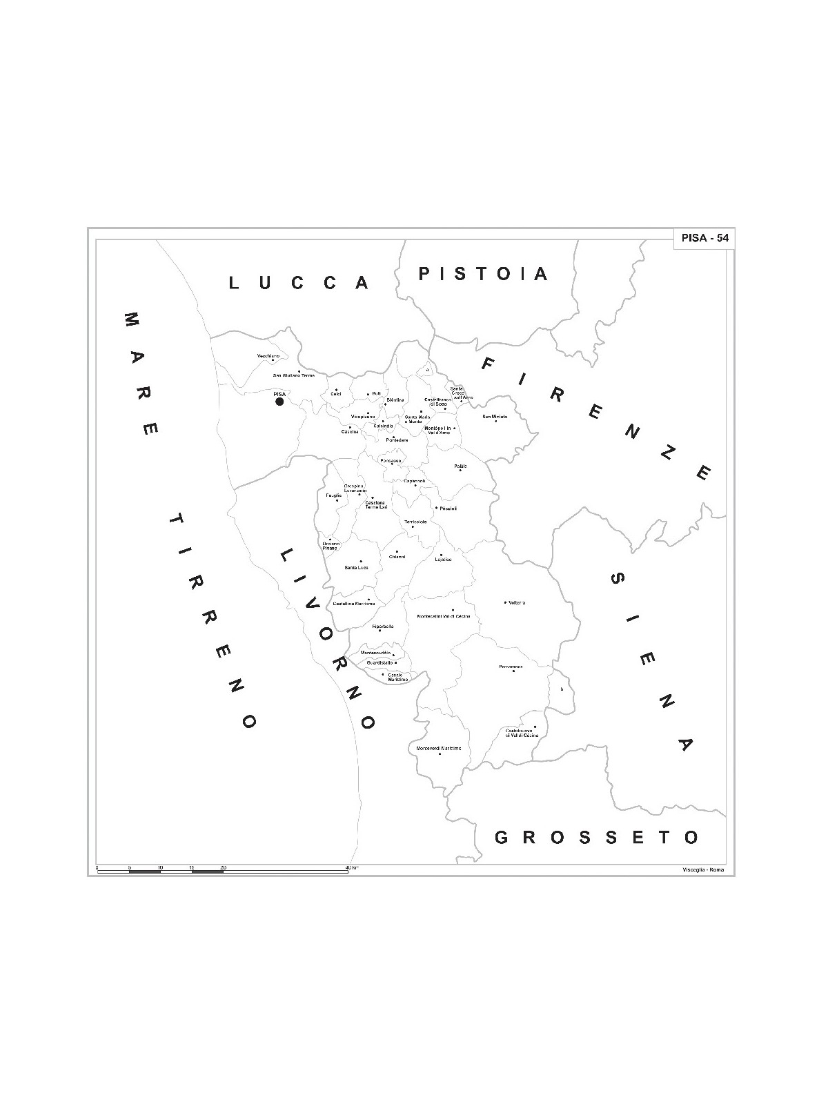 Map of Abruzzo with postal codes