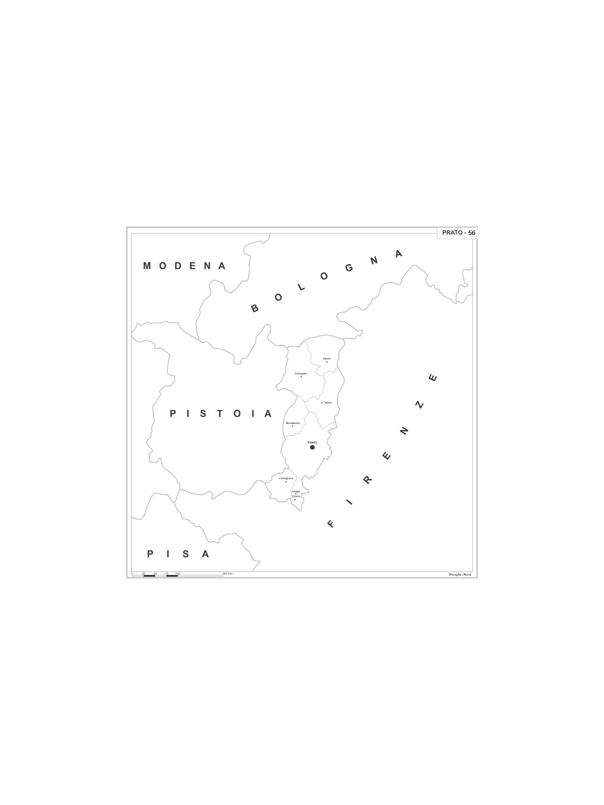 Map of Abruzzo with postal codes