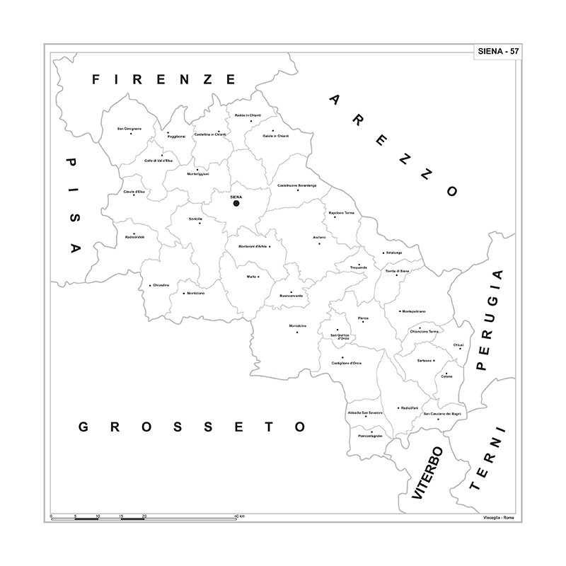 Map of Abruzzo with postal codes