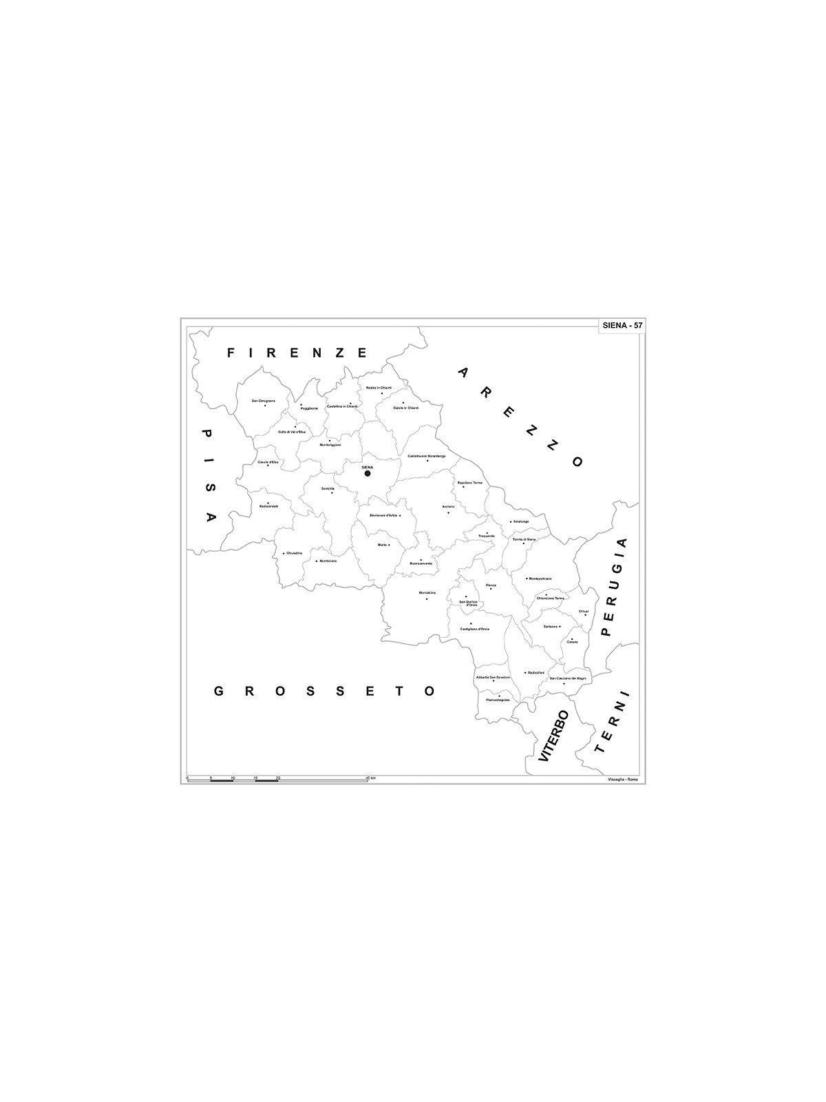 Map of Abruzzo with postal codes