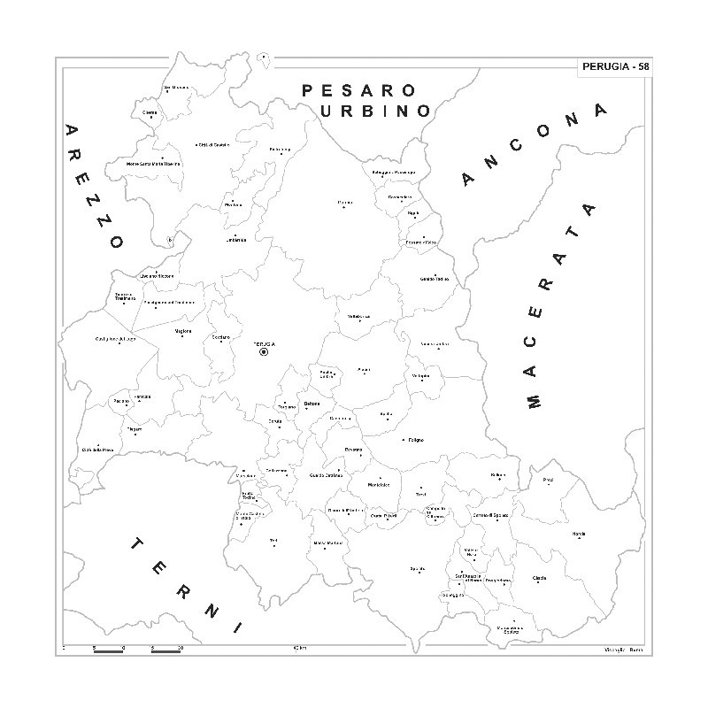 Map of Abruzzo with postal codes