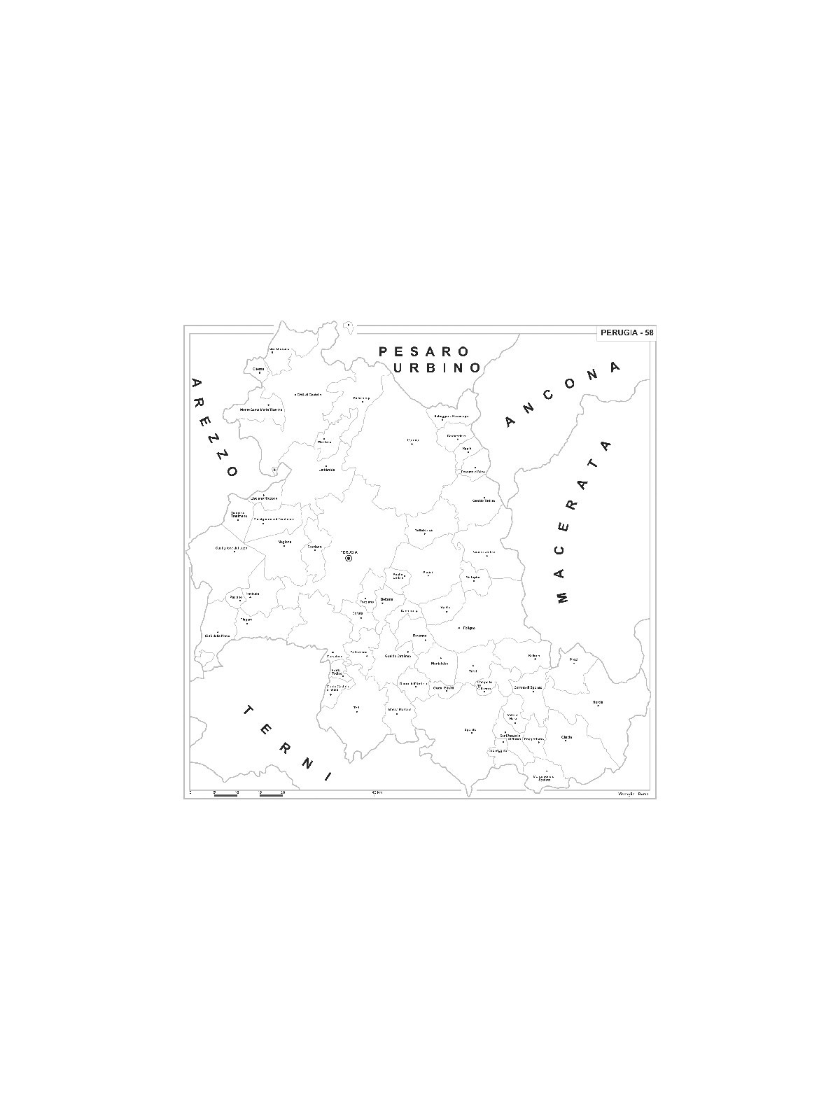 Map of Abruzzo with postal codes