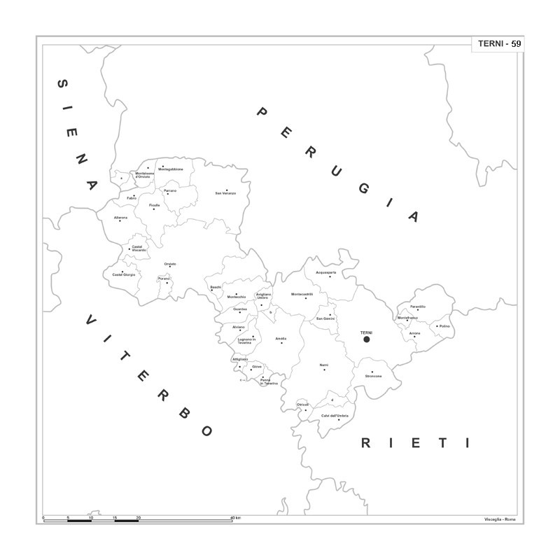 Map of Abruzzo with postal codes