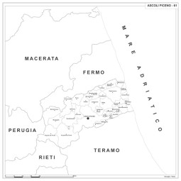 Map of Abruzzo with postal codes
