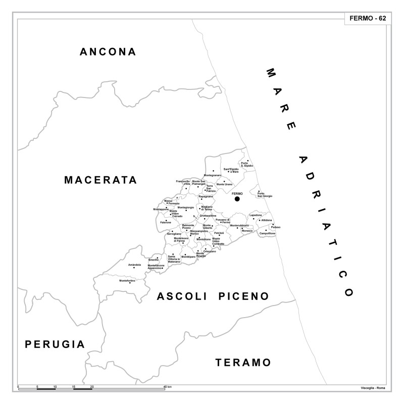 Map of Abruzzo with postal codes