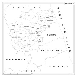 Map of Abruzzo with postal codes