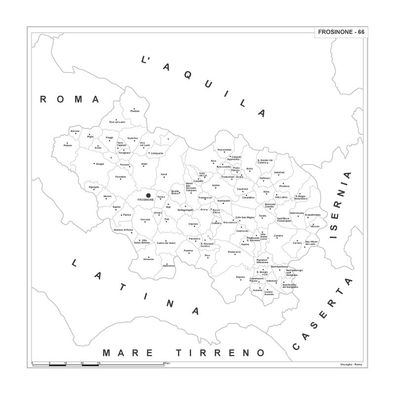 Map of Abruzzo with postal codes