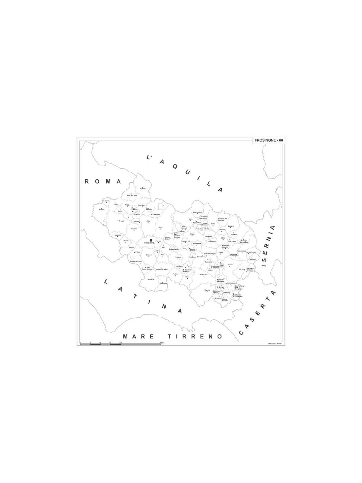 Map of Abruzzo with postal codes